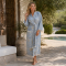 Hamam badjas dames Santorini Blue