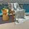 Hamamdoek Palm Beach Beige - Green
