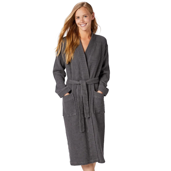 Unisex badjas Wafel Graphite