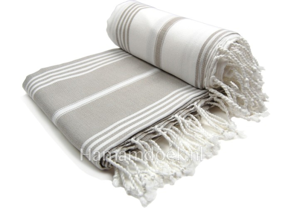 Hamamdoek Ottomania standaard Grijs - Beige