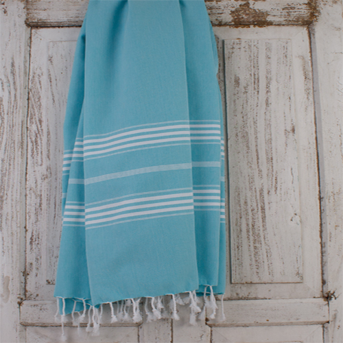Hamamdoek Ottomania extra lang  Aqua