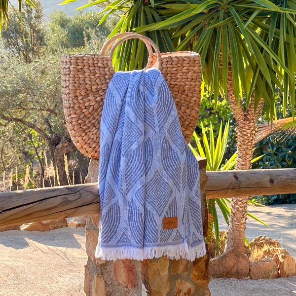 Hamamdoek Botanic Art Blue -Lavender