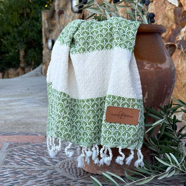 Set  van 2 kleine  Hamamdoekjes  Peacock Green