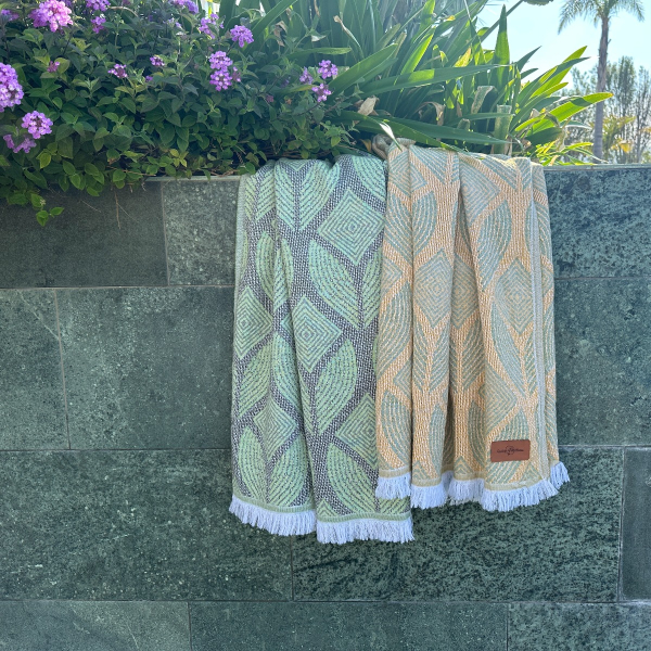 Hamamdoek Botanic Art Taupe-Green
