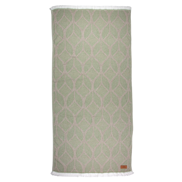 hamamdoek, Hamamtuch, Hammam towel, serviette de hammam Botanic Art Taupoe Green