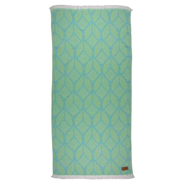 Hamamdoek Botanic Art Turquoise - Lemon