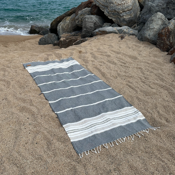 Hamamdoek Sea Me Black-Beige