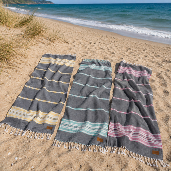 Hamamdoek Set van 3 stuks Sea Me - pink, green, lemon 