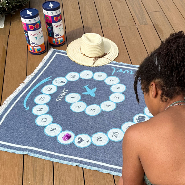 Hamamdoek Sun & Fun Game Towel Blue