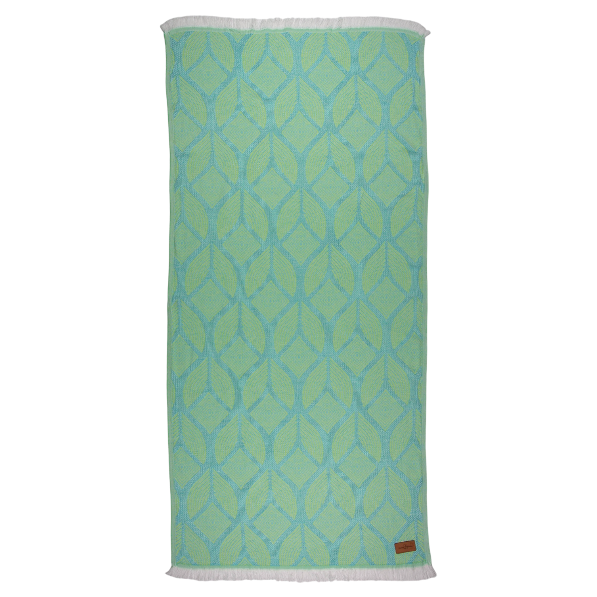 Hamamdoek Botanic Art Turquoise - Lemon