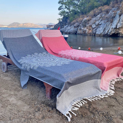 Beachbed Cover Boho Samba red