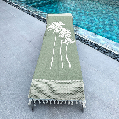 Hamamdoek Three Palms Chive Green