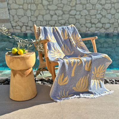 Hamamdoek Palm Beach Petrol - Mustard