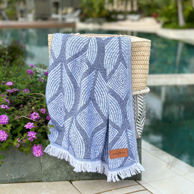 Hamamdoek Botanic Art Blue -Lavender