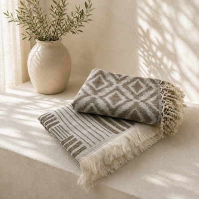 Hamamdoek
Set van 2 stuks 
Beige