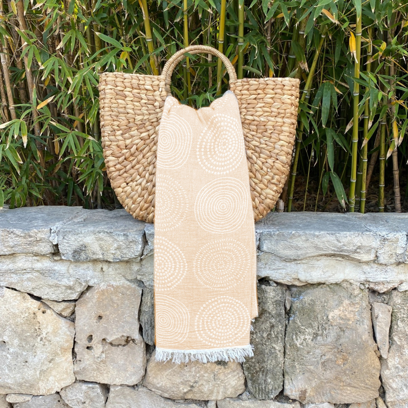 Hamamdoek Circle Beige