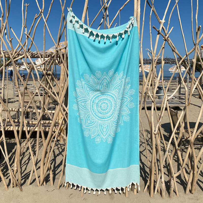 Hamamdoek Boho Peacock Blue