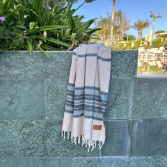 Hamamdoek Coconut  Beige - Petrol